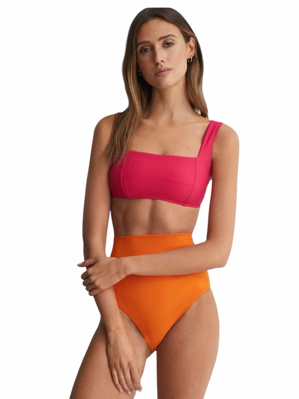 NWT Bondi Born Lola Bikini Sculpture Top Azalea Pink Size L